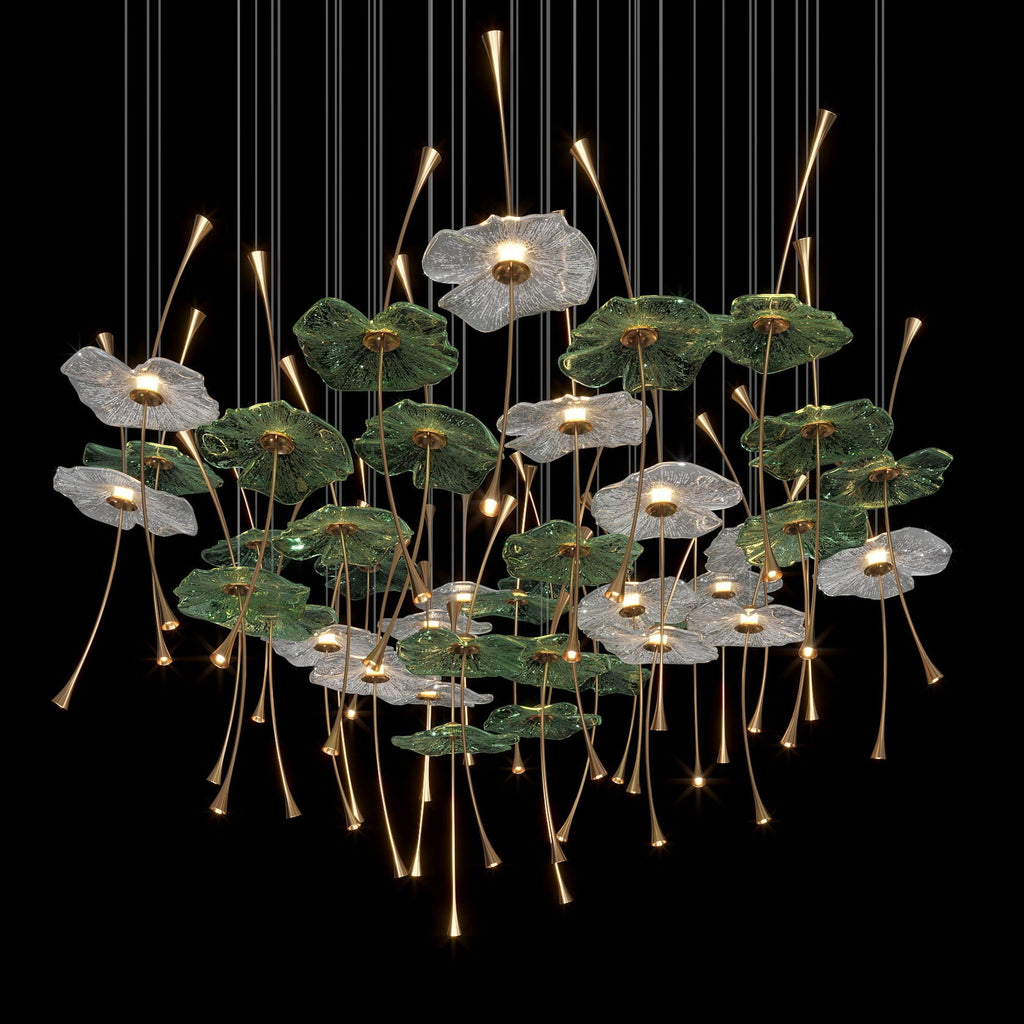 Glass Lotus Pond Chandelier