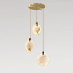 Moonshade Alabaster Disc Stairwell Lighting Chandelier