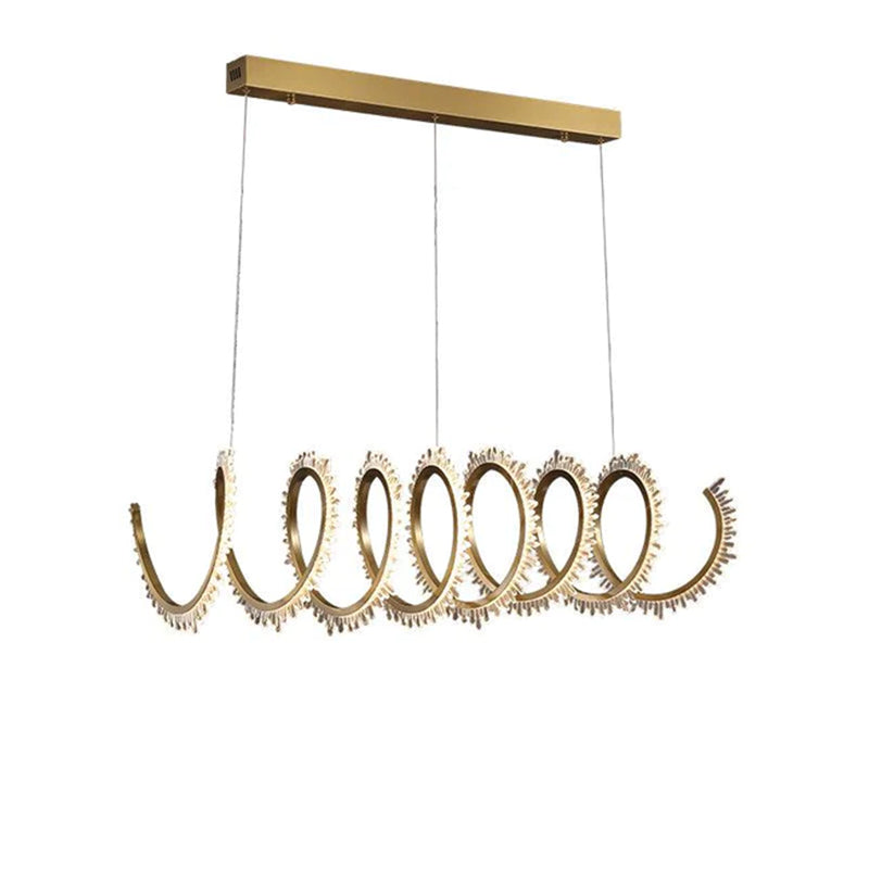 Rorie Modern Rock Crystal Spiral Chandelier, Island Chandelier by Bling Lighting Studio