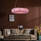 Tadeo Purple Rock Crystal Round Luxury Chandelier by Bling Lighting Studio