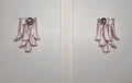 Murano Wall Lamp | 6 Pink Lattimo Petal Glass | Set of 2