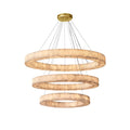 Olyra 3-Tier Round Alabaster Chandelier detail view