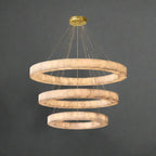 Olyra 3-Tier Round Alabaster Chandelier material and finish detail