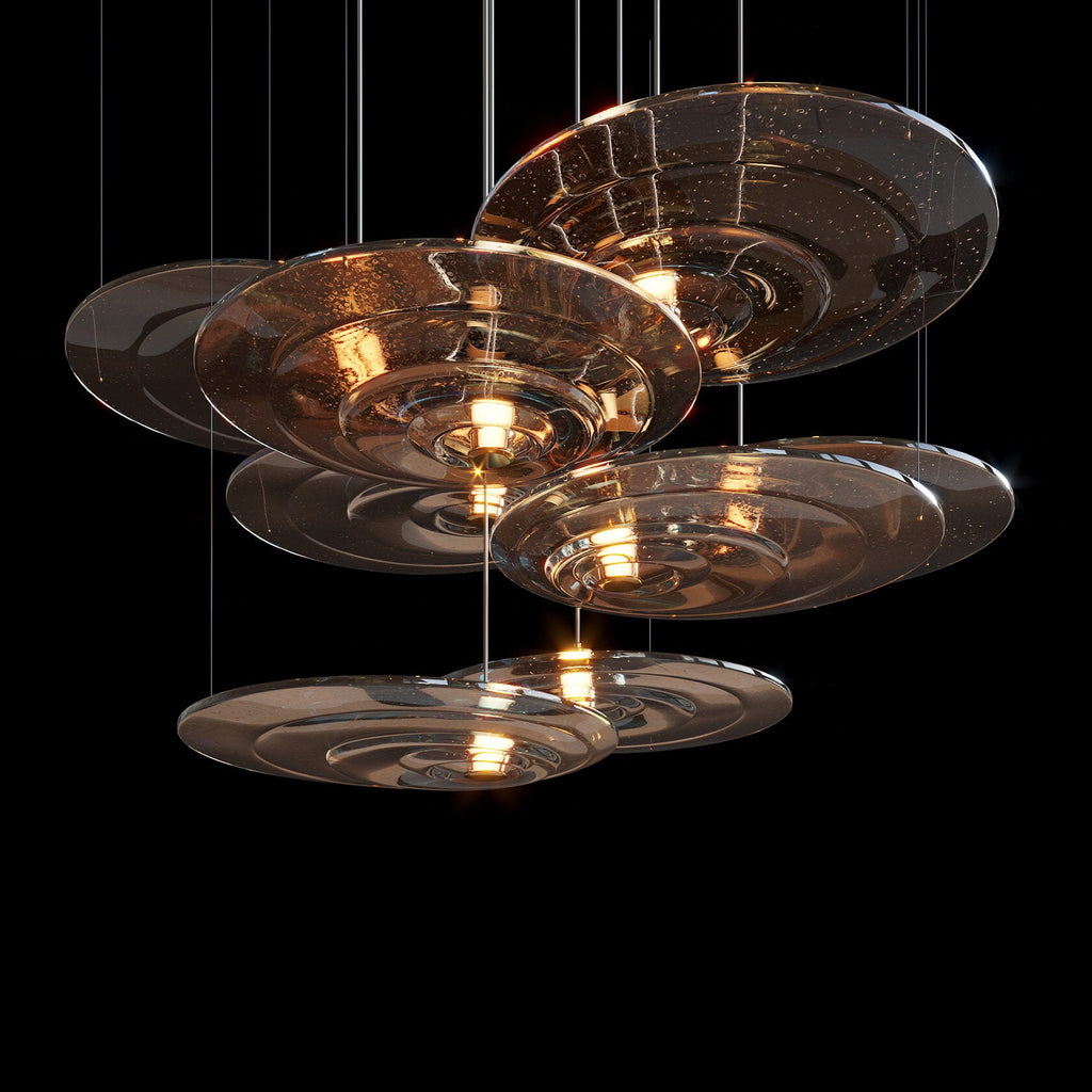Amber Saucer Drift Chandelier
