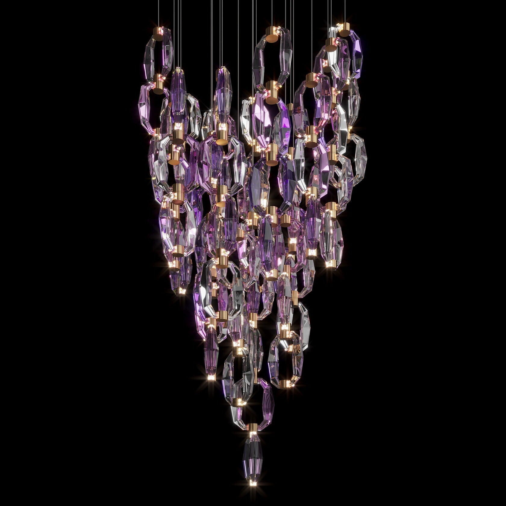 Violet Crystal Link Chandelier