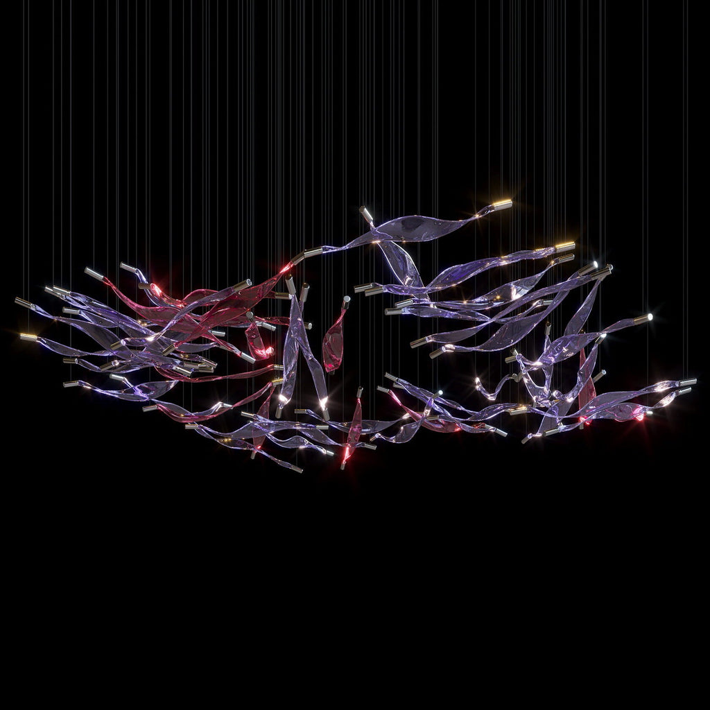 Blush Ribbon Wave Chandelier