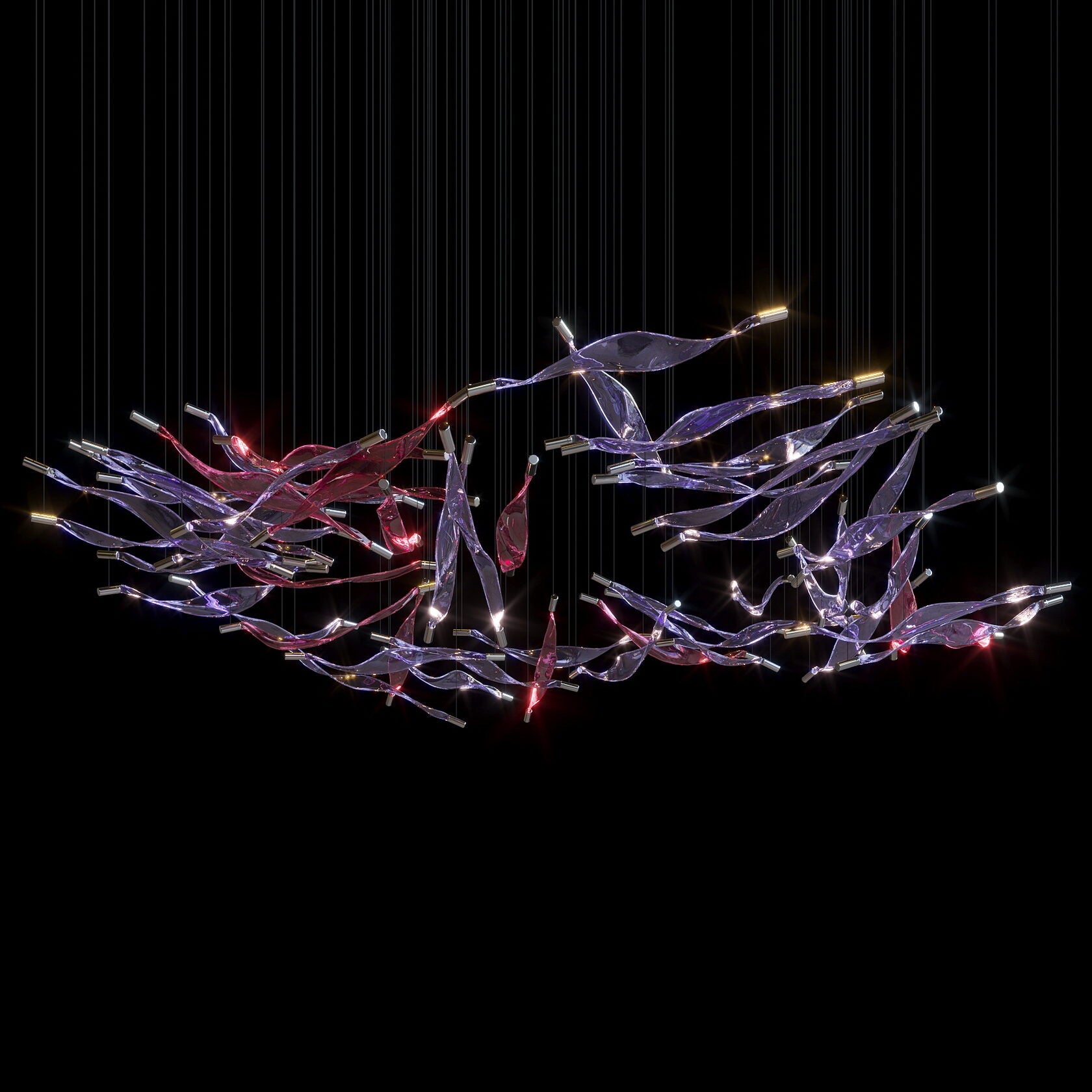 Blush Ribbon Wave Chandelier