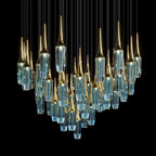 Aqua Crystal Spire Chandelier