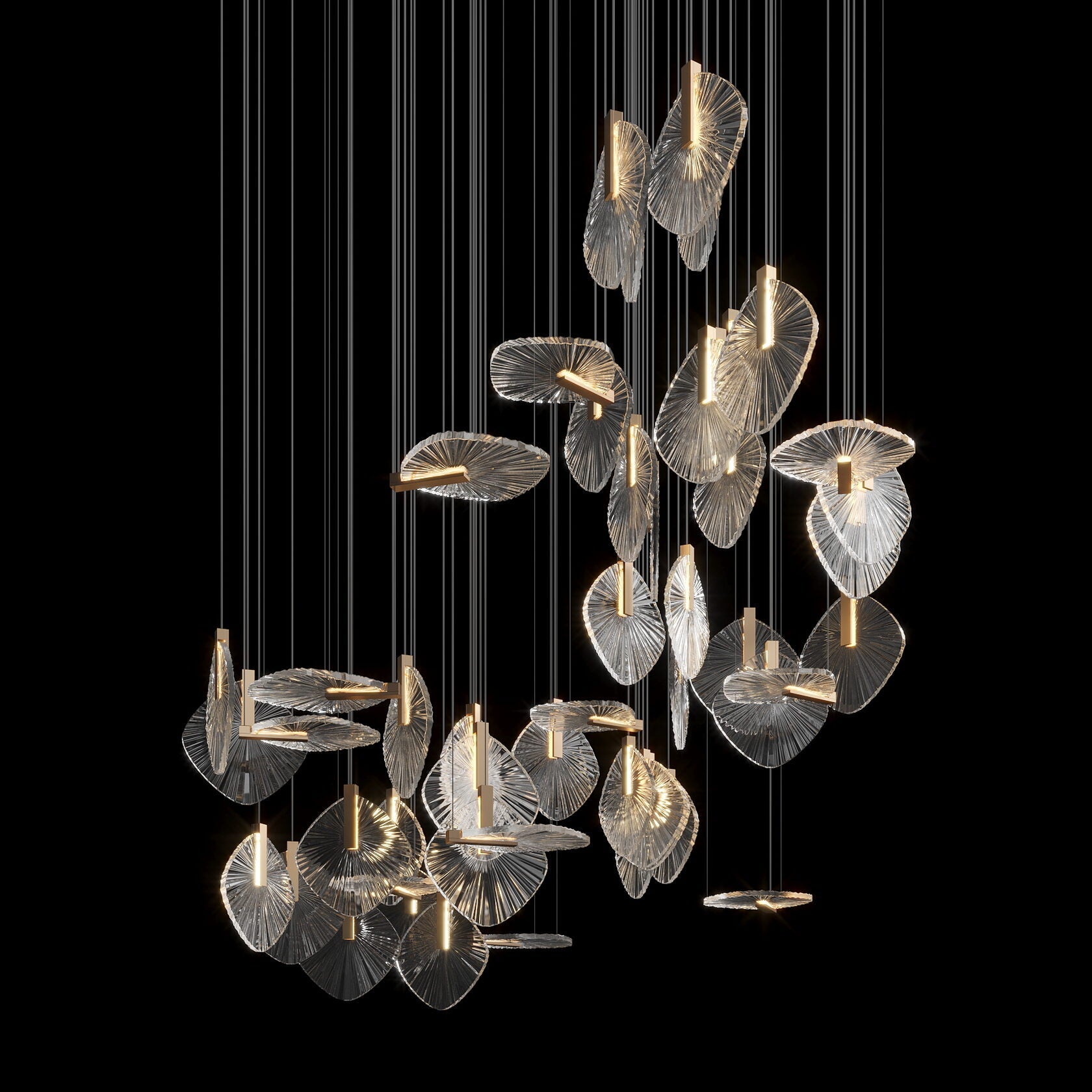 Crystal Disc Rain Chandelier