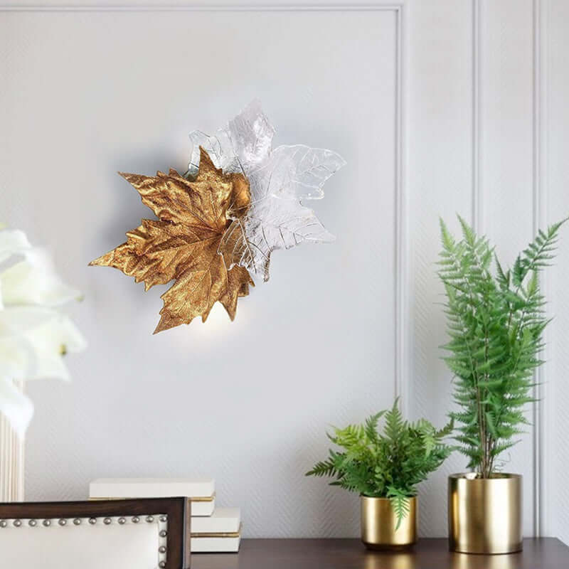 Leaf-shaped Crystal Branch Wall Light by Bling Lighting Studio