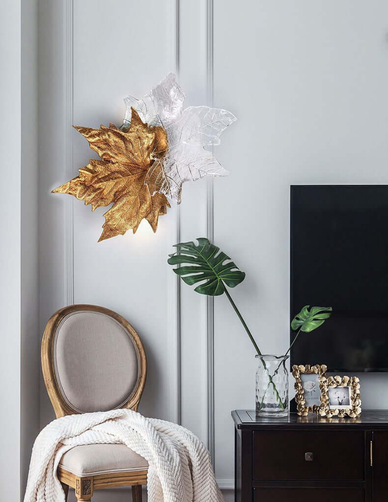 Leaf-shaped Crystal Branch Wall Light by Bling Lighting Studio