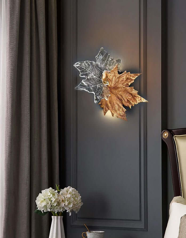 Leaf-shaped Crystal Branch Wall Light by Bling Lighting Studio