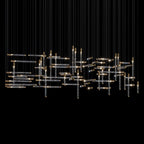Crystal Beam Grid Chandelier