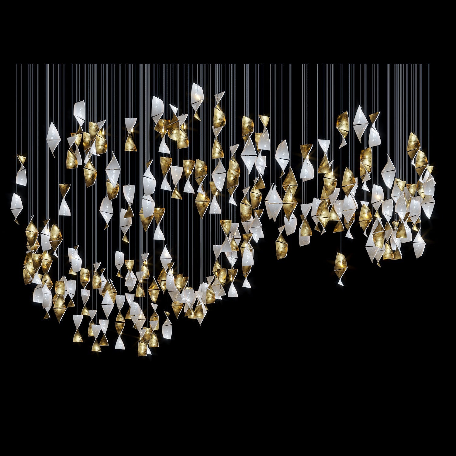 White Gold Diamond Cascade Chandelier