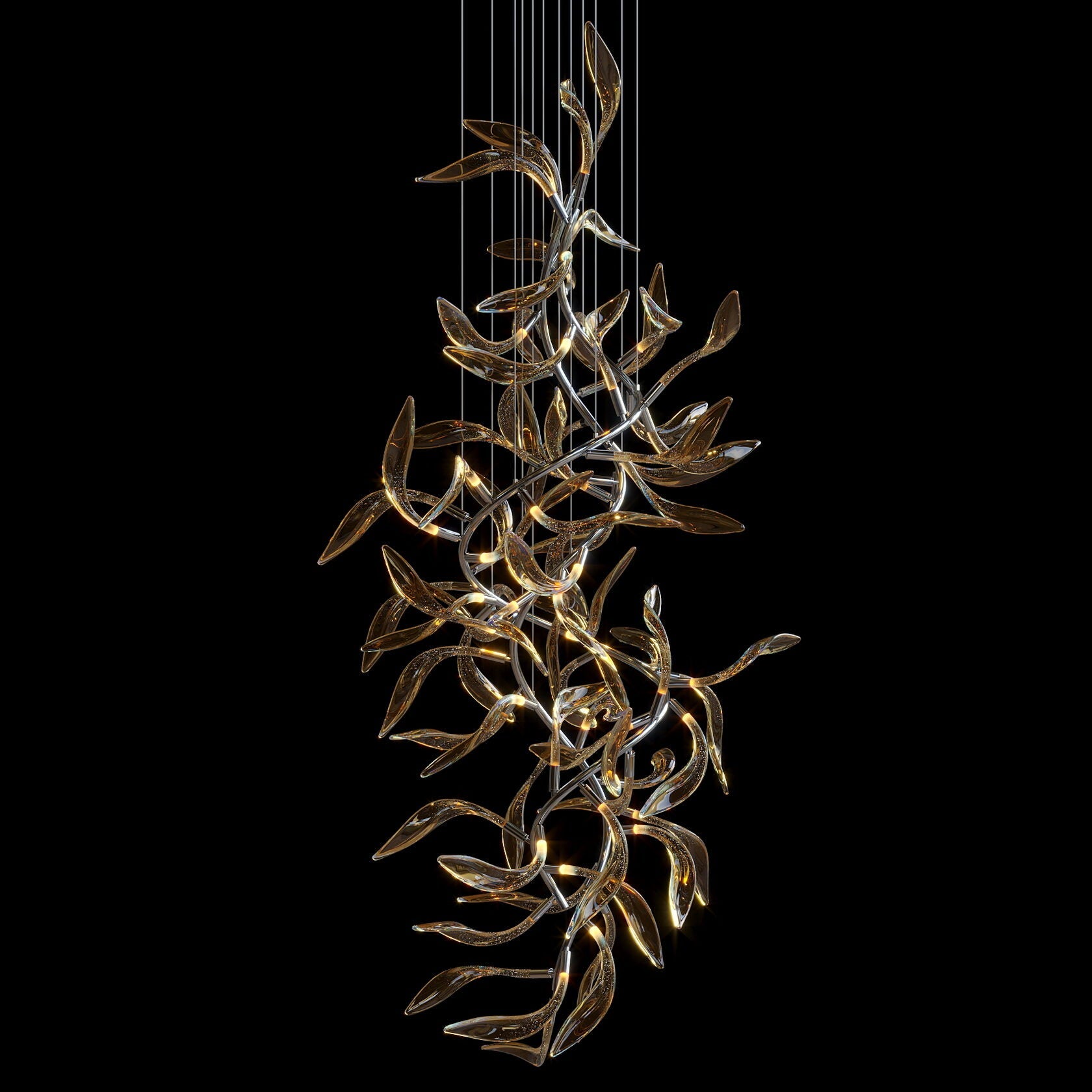 Amber Leaf Vine Chandelier