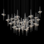 Crystal Icicle Saucer Chandelier