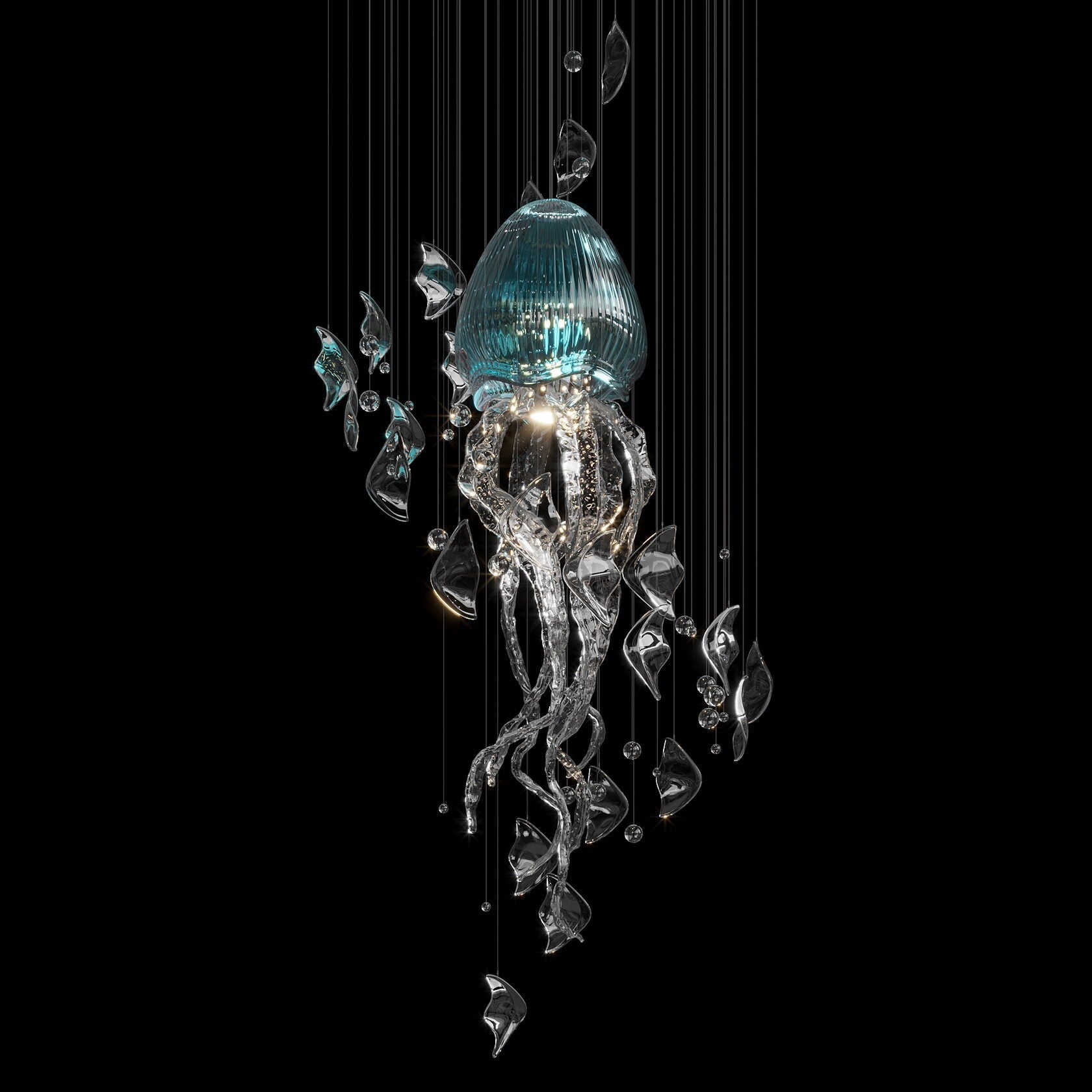 Aqua Jellyfish Chandelier