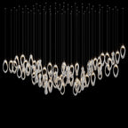 White Ribbon Loop Chandelier