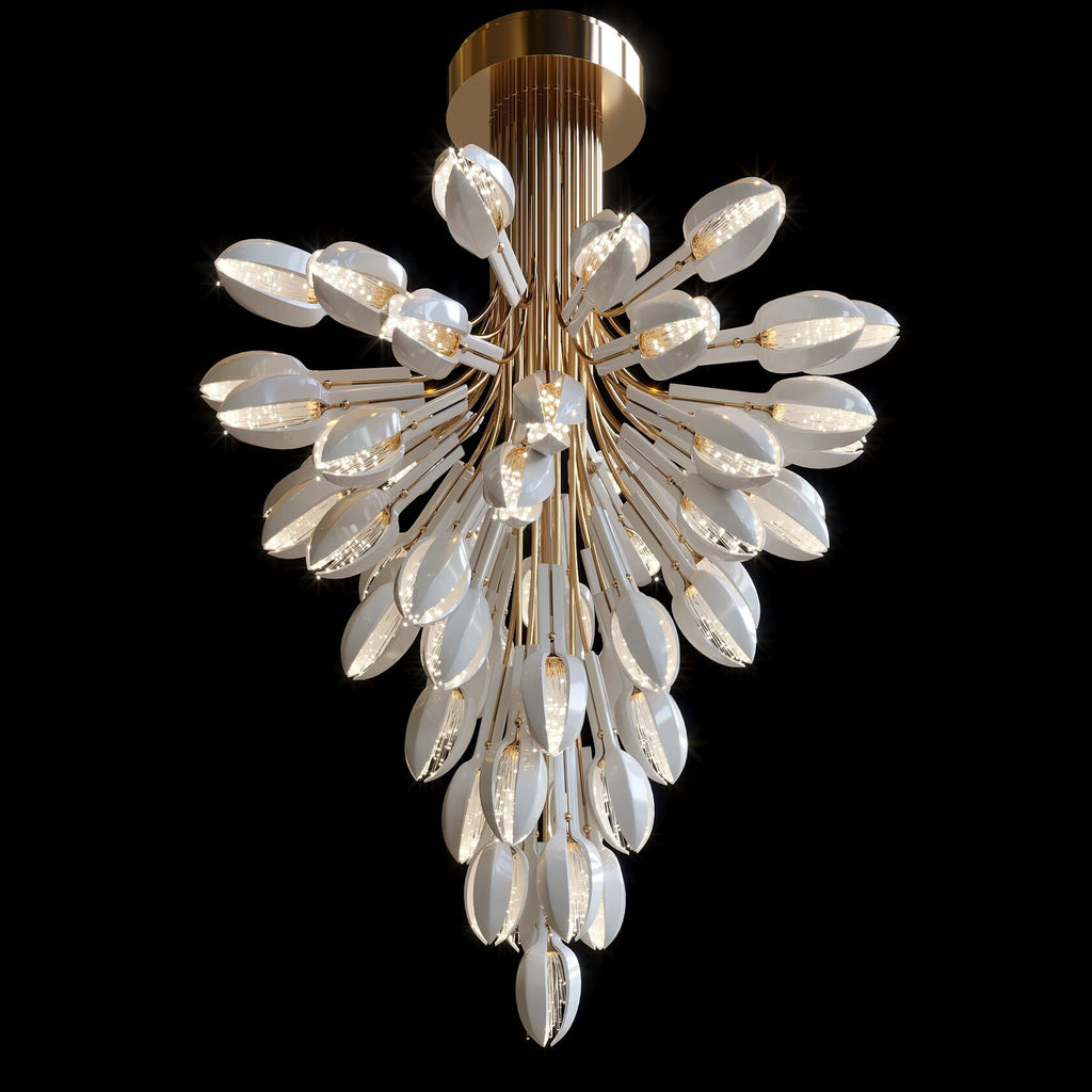 White Petal Burst Chandelier