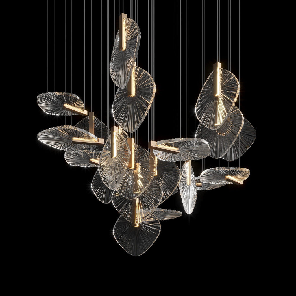 Crystal Disc Rain Chandelier