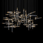 Crystal Beam Grid Chandelier
