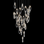 White Ribbon Loop Chandelier