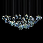 Blue Glass Ring Cluster Chandelier
