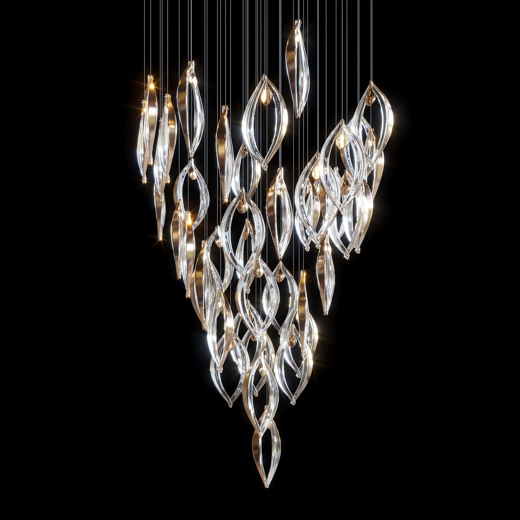 Crystal Petal Pod Chandelier