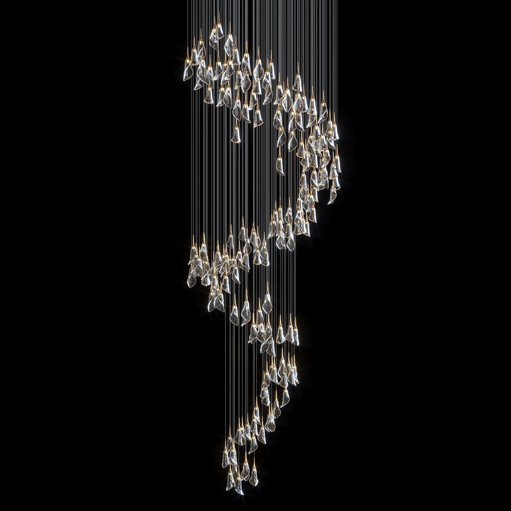 Crystal Petal Drop Chandelier