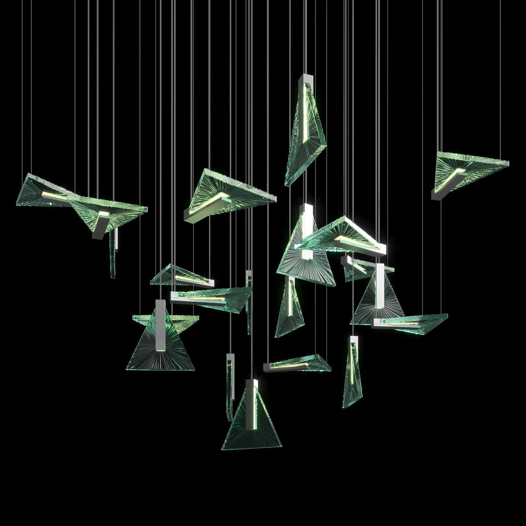 Green Prism Kite Chandelier