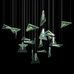 Green Prism Kite Chandelier