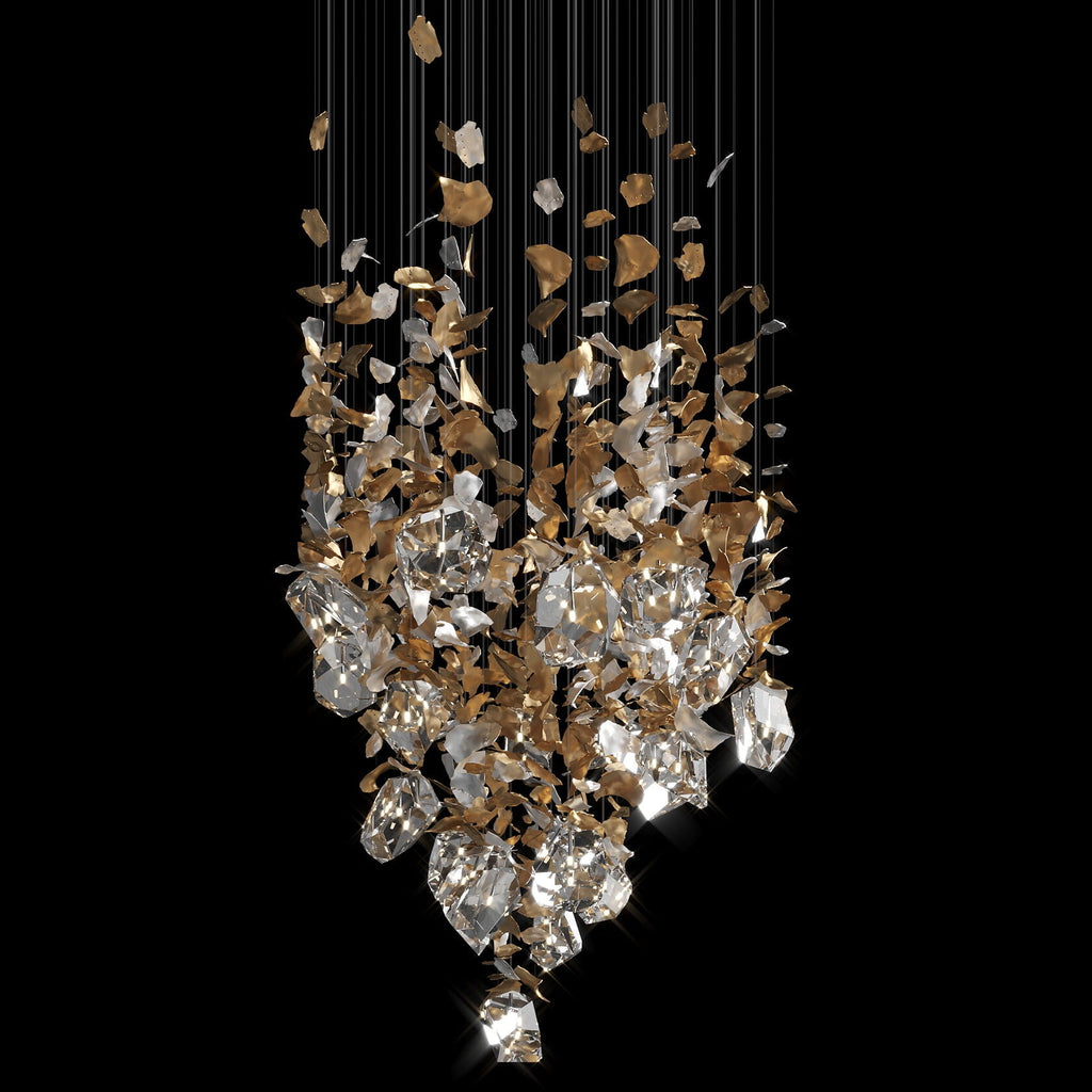 Crystal Leaf Scatter Chandelier