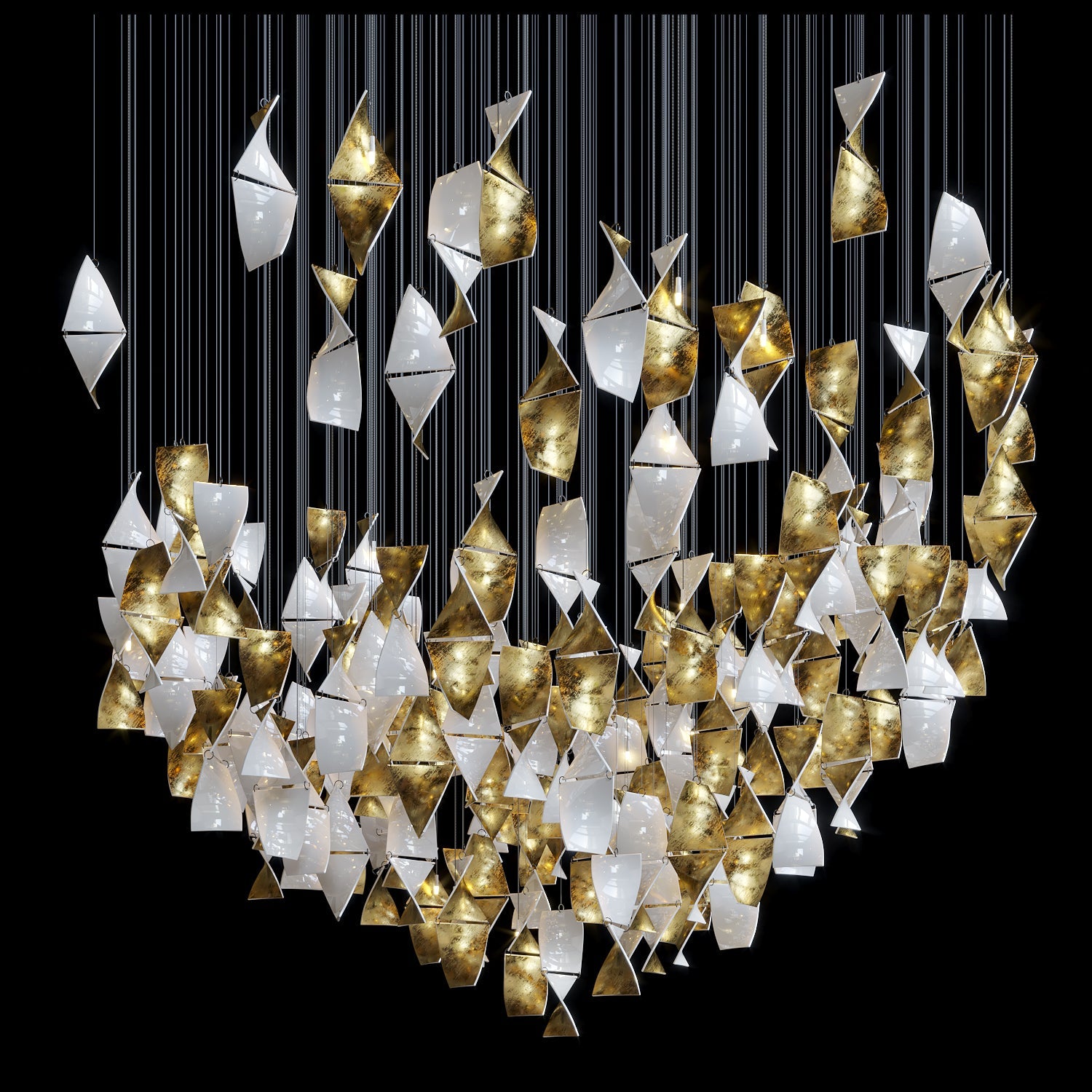 White Gold Diamond Cascade Chandelier