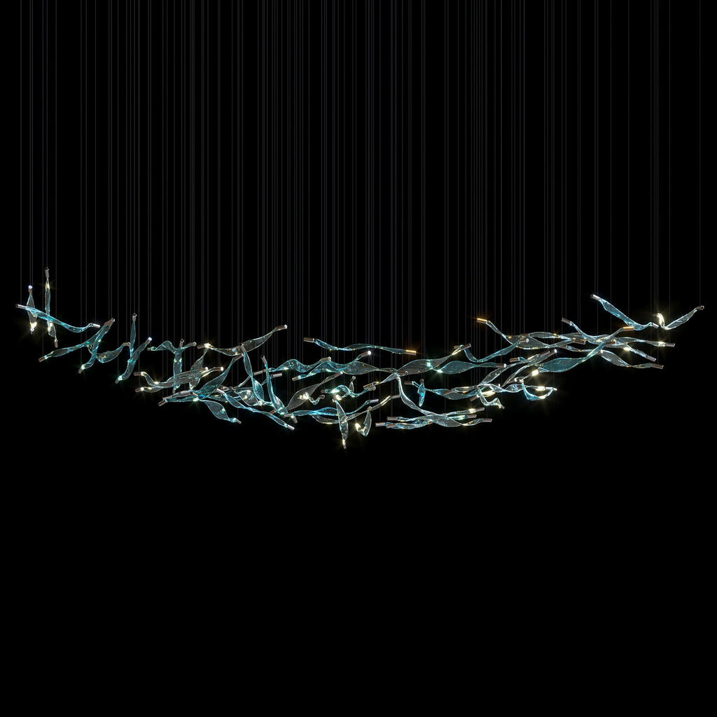 Blush Ribbon Wave Chandelier