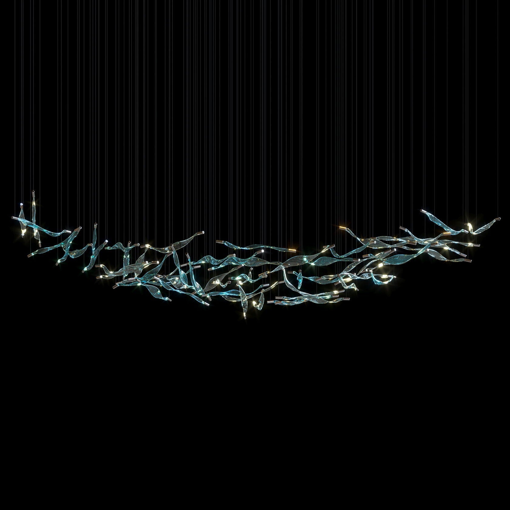 Blush Ribbon Wave Chandelier