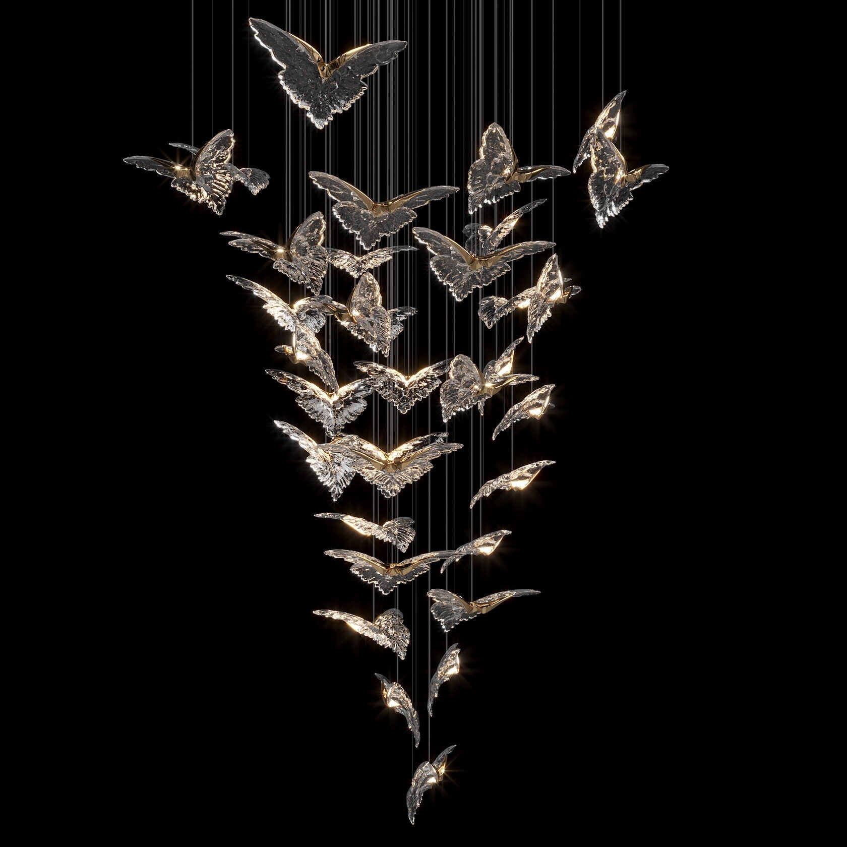 Crystal Butterfly Flight Chandelier