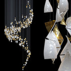 White Gold Diamond Cascade Chandelier