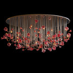 Crimson Tulip Fringe Chandelier
