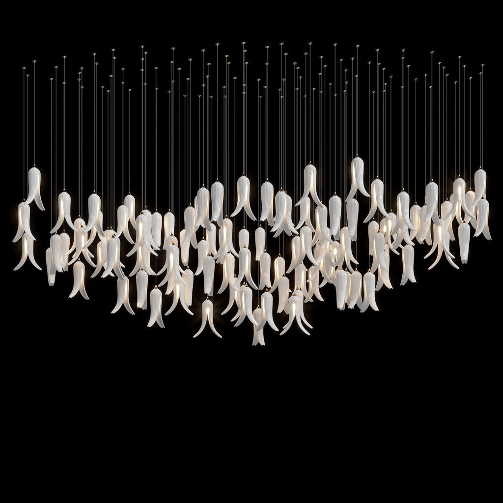 White Pepper Cascade Chandelier