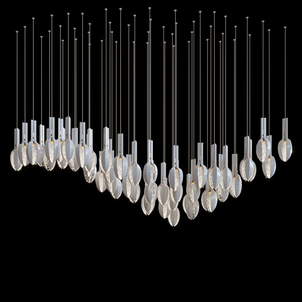 White Seed Pod Garland Chandelier