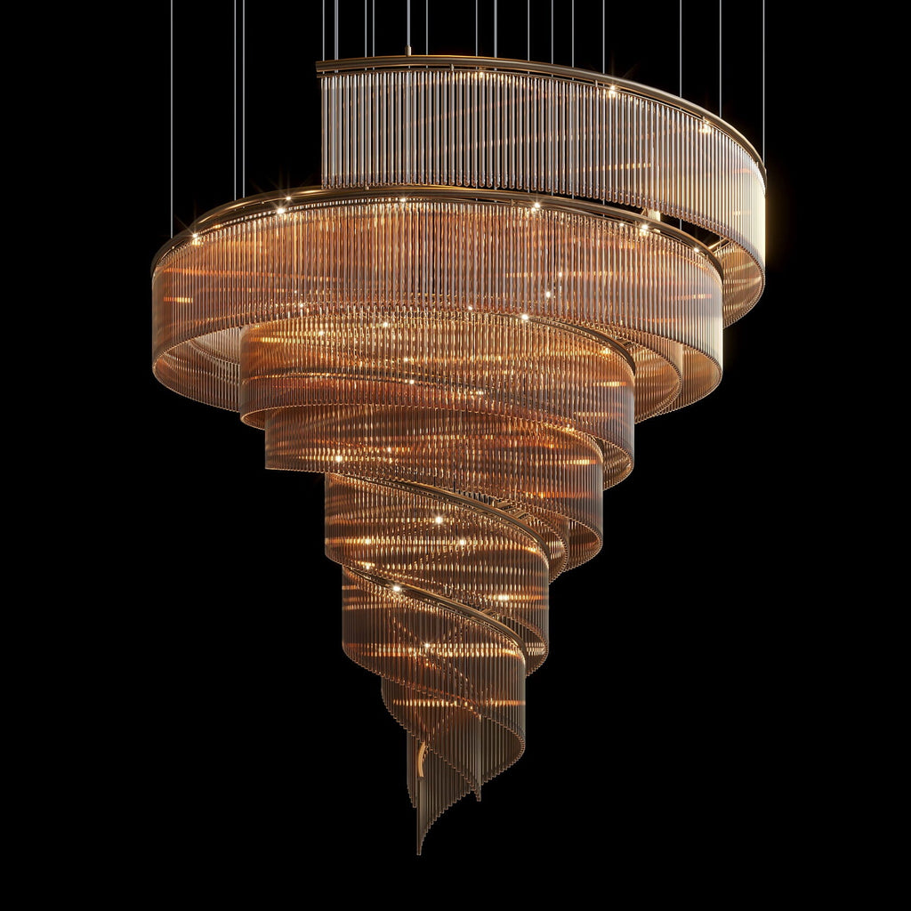 Crystal Spiral Halo Chandelier