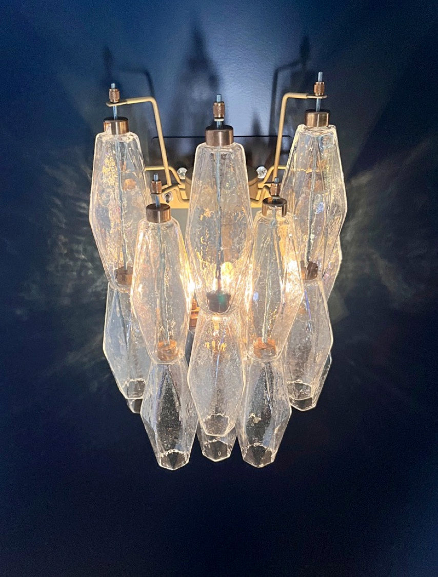 Murano Wall Lamp | 16 Iris Poliedri Glass | Set of 2