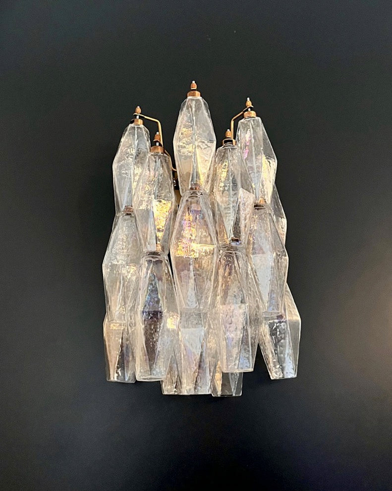 Murano Wall Lamp | 16 Iris Poliedri Glass | Set of 2