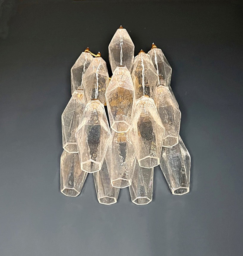 Murano Wall Lamp | 16 Iris Poliedri Glass | Set of 2