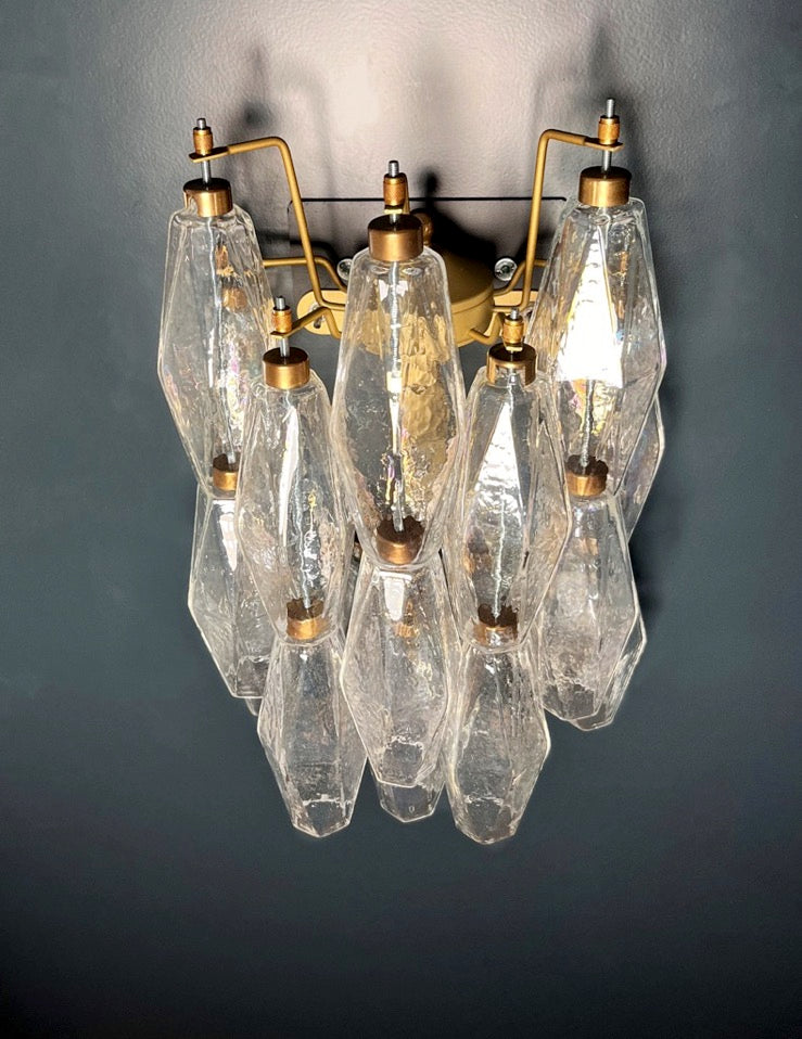 Murano Wall Lamp | 16 Iris Poliedri Glass | Set of 2