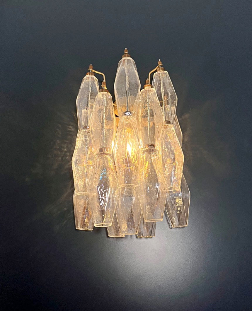 Murano Wall Lamp | 16 Iris Poliedri Glass | Set of 2