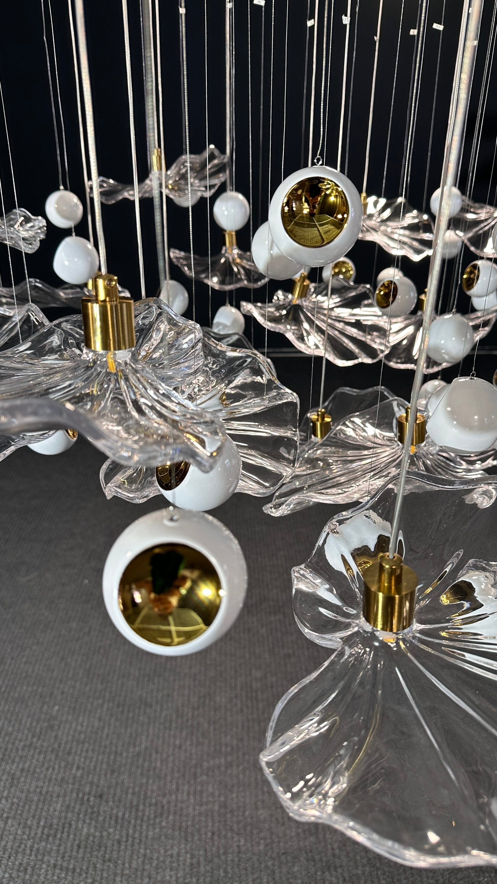 Silver Leaf Pearl Garland Chandelier