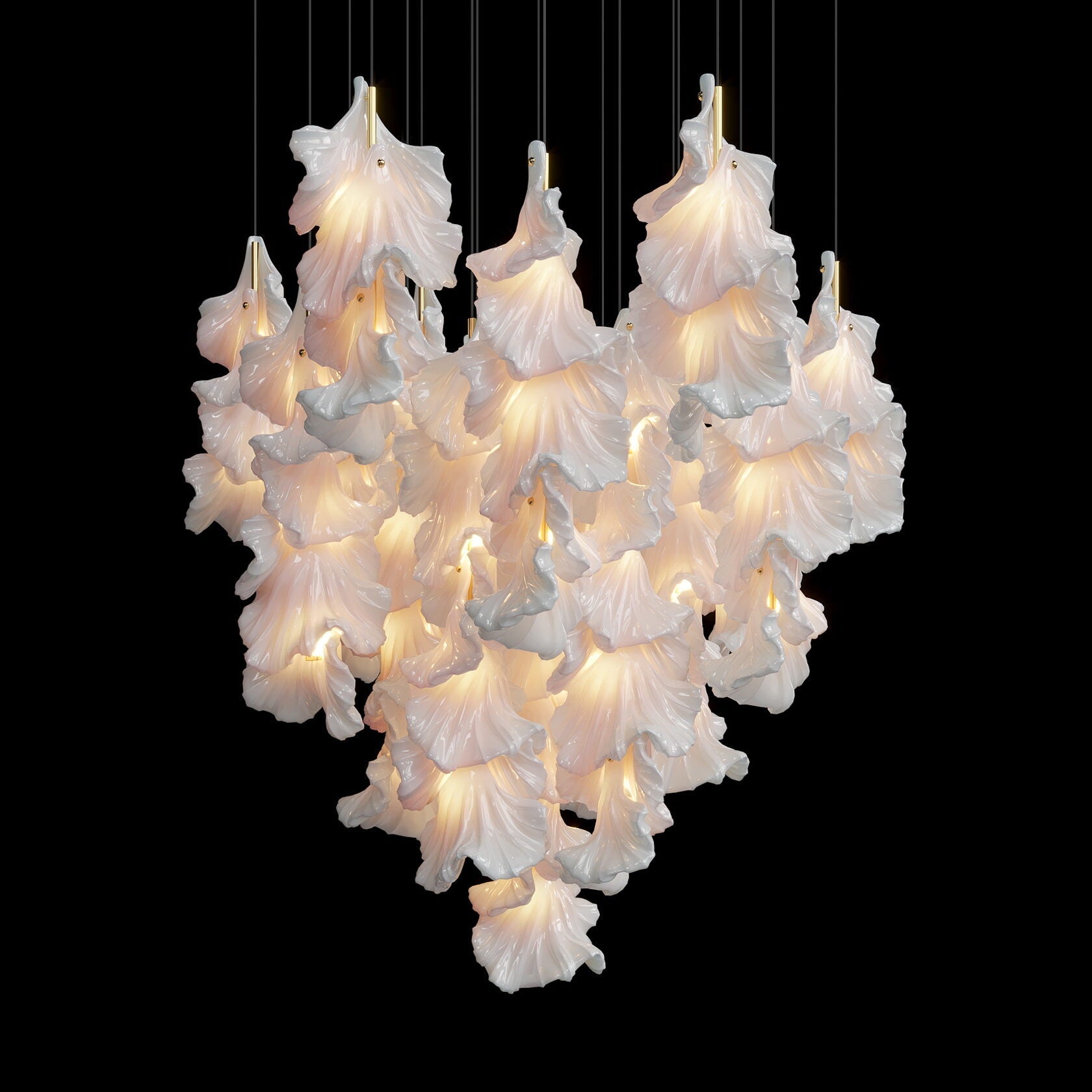Ivory Petal Cascade Chandelier