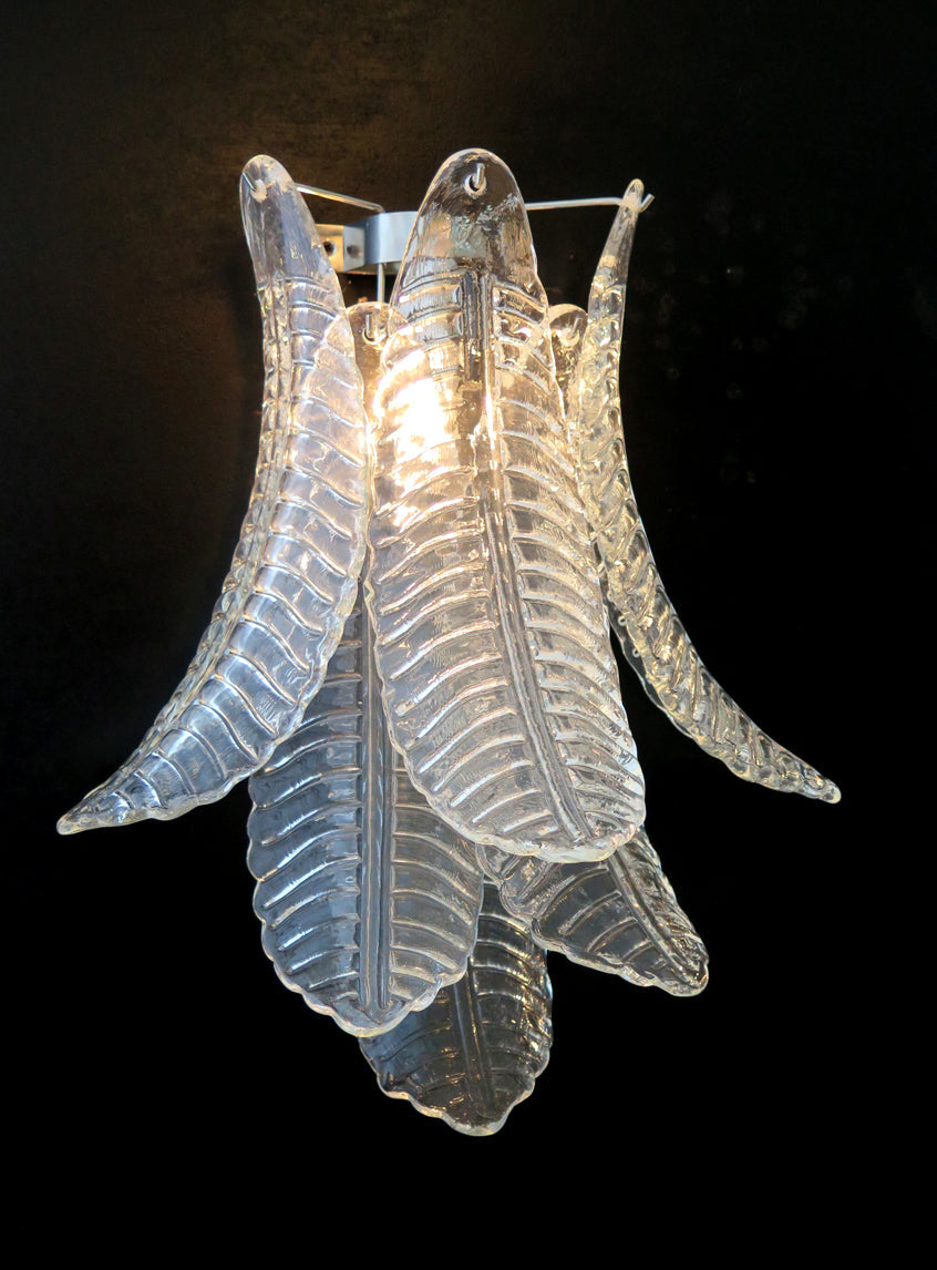 Murano Wall Lamp | 6 Clear Felci Glass | Set of 2