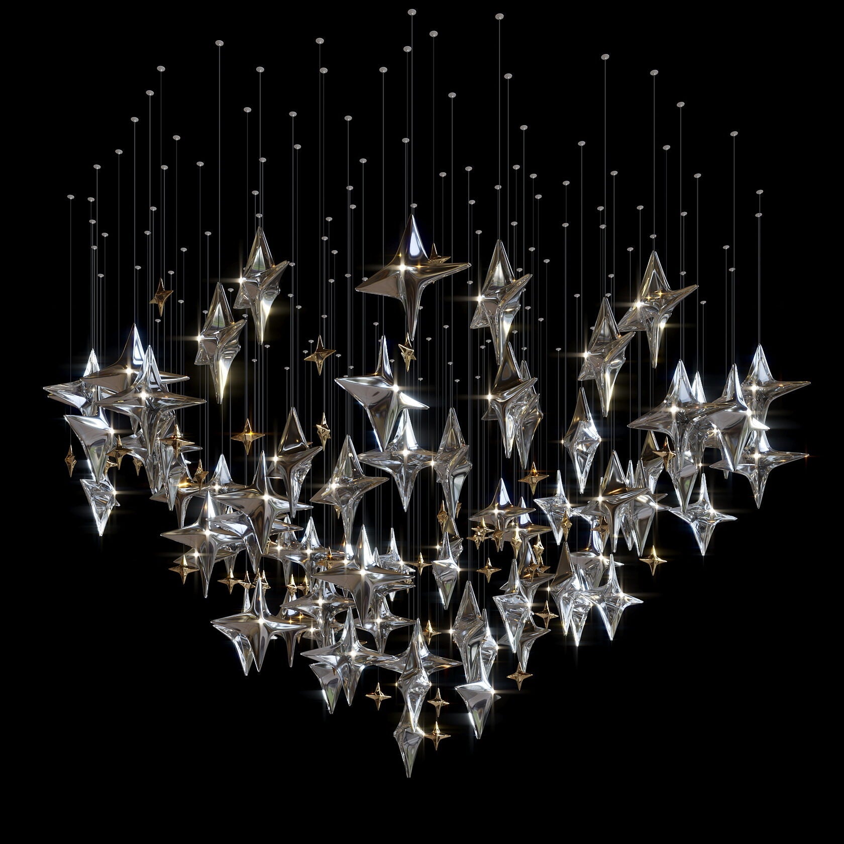 Crystal Star Constellation Chandelier
